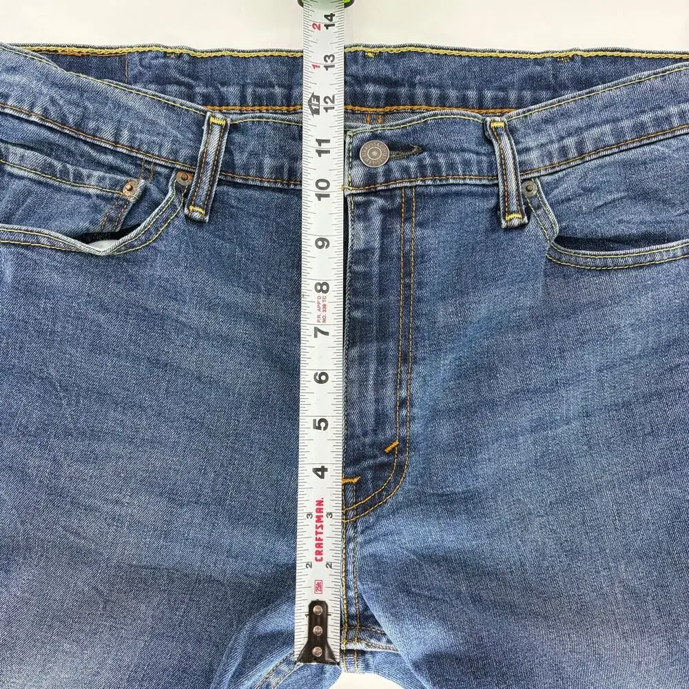 Levi's 511 Slim Fit Jeans W38 L30 Medium Wash Dark Indigo Denim Men's